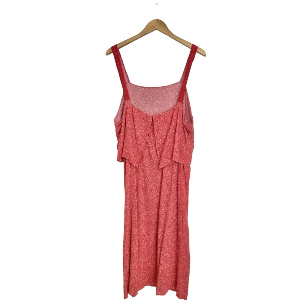 Studio B by Bobeau Floral & Paisley Tiered Sun Dress Orange Size XL - Picture 8 of 13